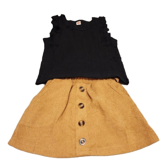 Kids Black and Tan Matching Set size 2T-3T - Picture 1 of 3